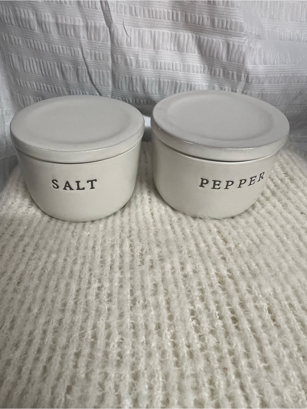 Hearth & Hand White Salt and Pepper Ceramic Canisters
